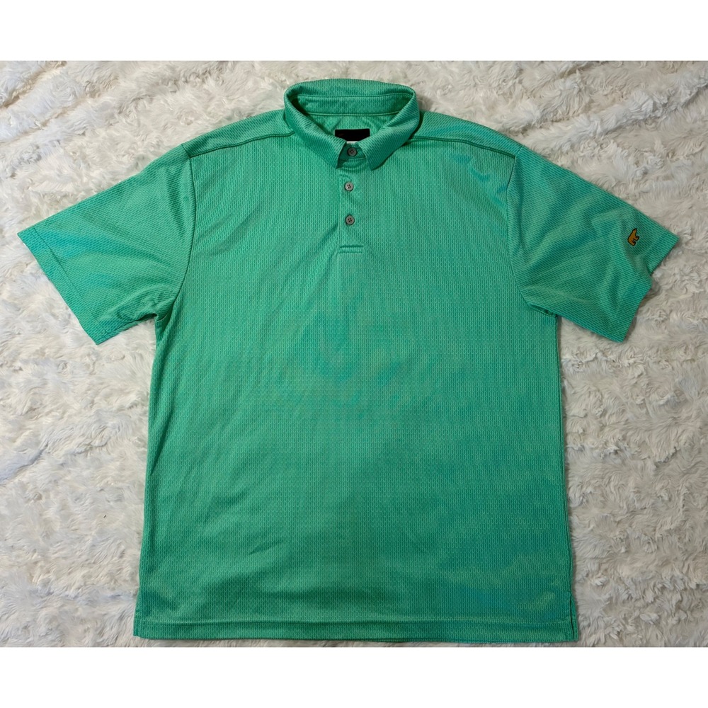 Jack Nicklaus StayDri Mens Golf Polo Shirt Large Green Textured‎ Short Sleeve